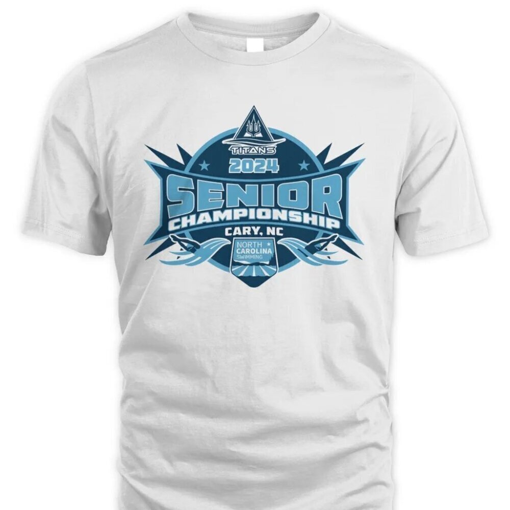 Titans 224 Senior Championship Cary NC Graphic T-Shirt Swimming Team Fan Tee